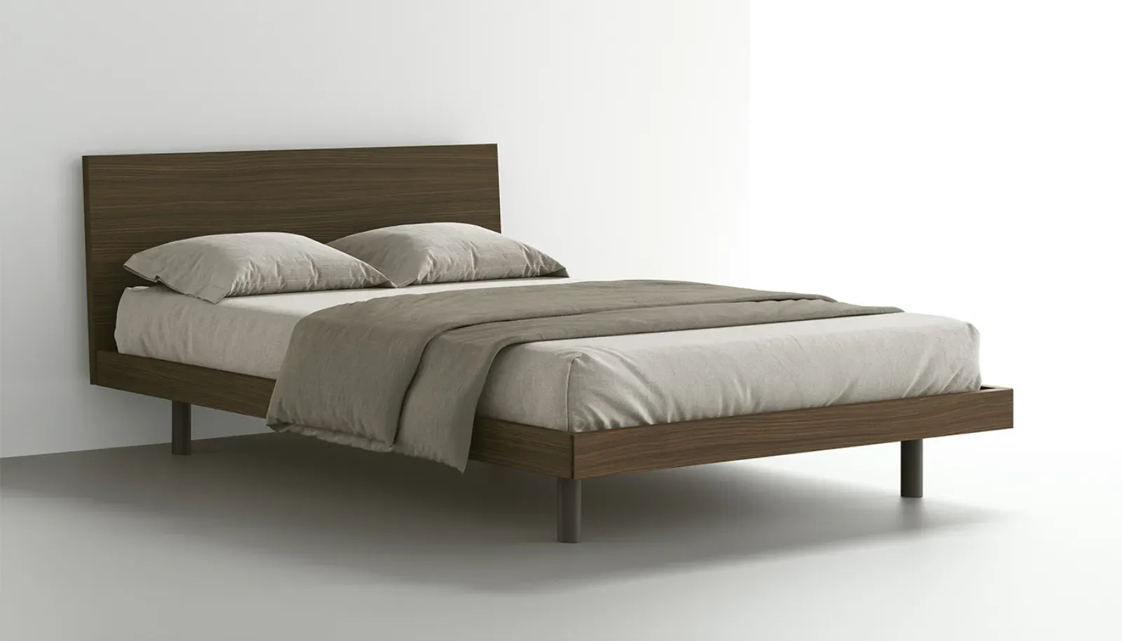 Letto Line Dielle Modus in legno con testiera squadrata