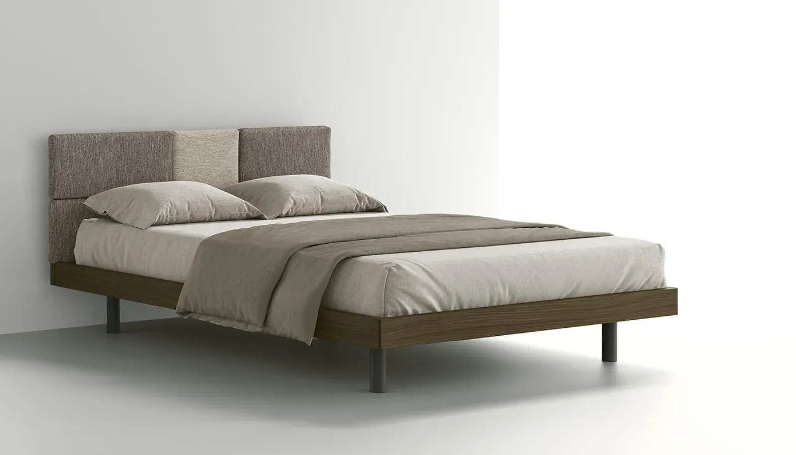 Letto Icon Dielle Modus con testiera imbottita bicolore