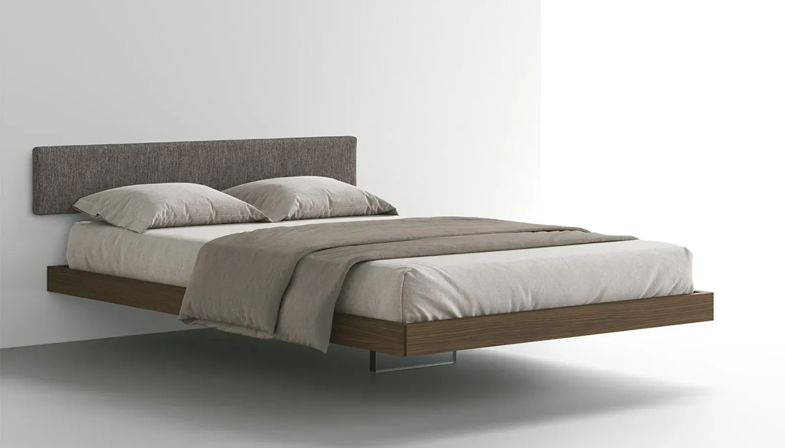 Letto Sommier Fly Dielle Modus sospeso, con testiera imbottita a parete