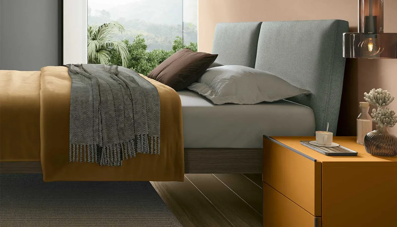Testiera inclinata con cuscini del letto Eden Soft Dielle Modus, dettaglio