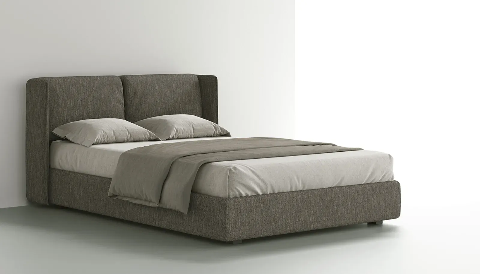Letto Nest Dielle Modus interamente imbottito, su fondo chiaro