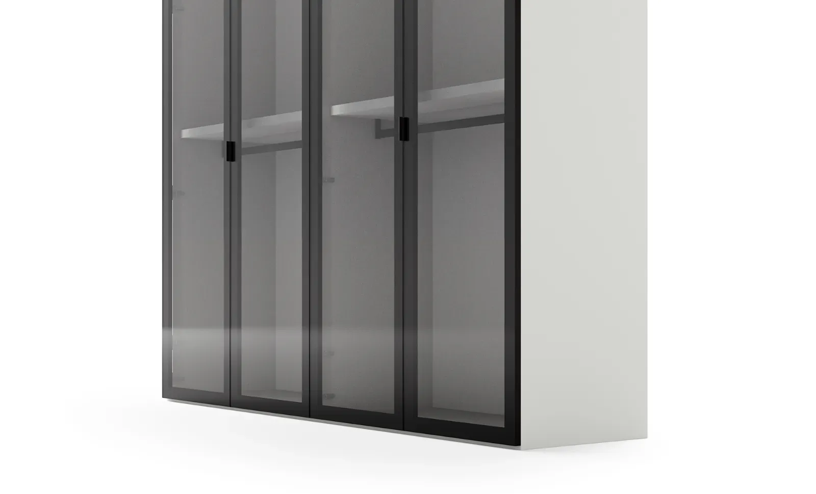 Armadio Frame Dielle Modus in vetro fumé, su fondo bianco