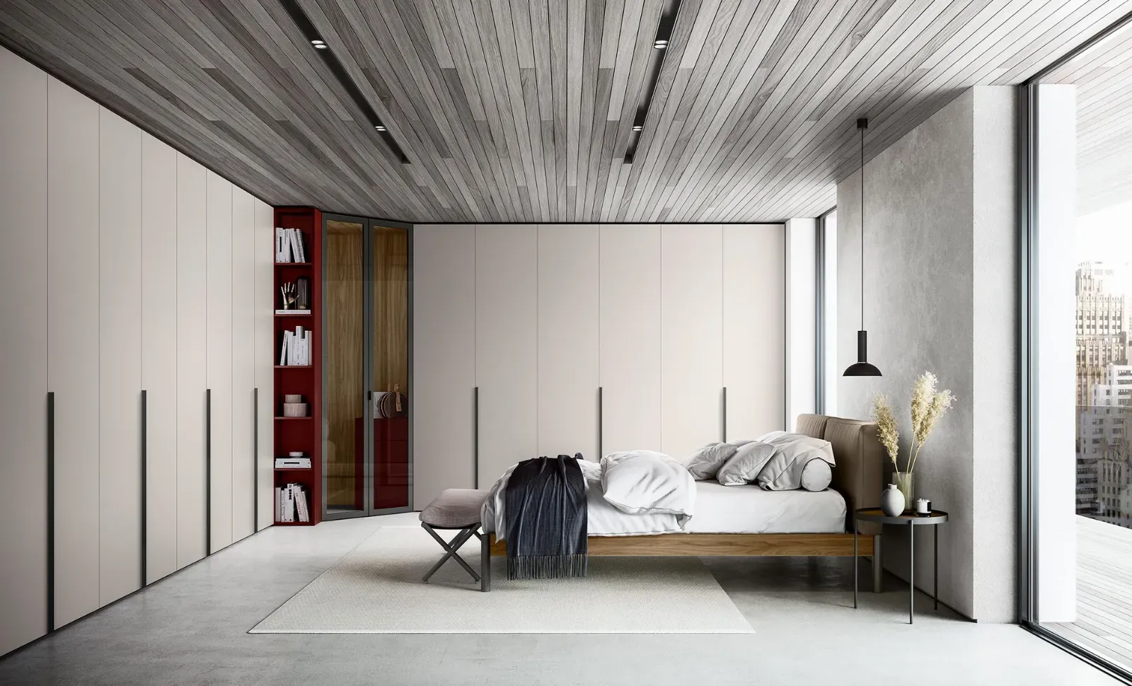 Armadio Shape Dielle Modus chiaro con maniglie a tutta altezza