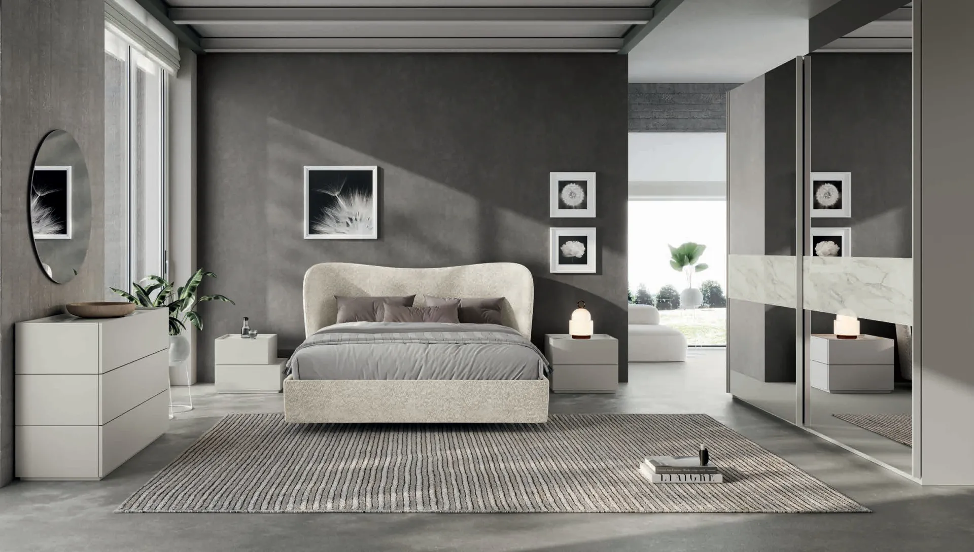 Camera Groove Euro Design G03 con letto Shine color crema