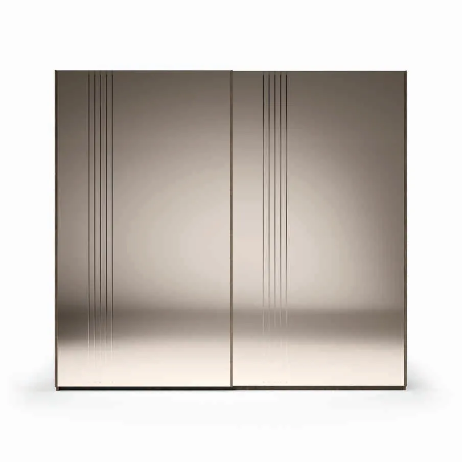 Armadio Thea Euro Design a due ante specchio bronzato su fondo bianco