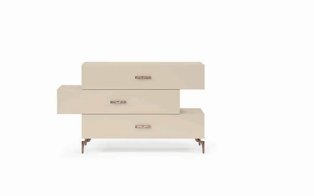 Comò Brenda Euro Design a moduli sfalsati su fondo bianco