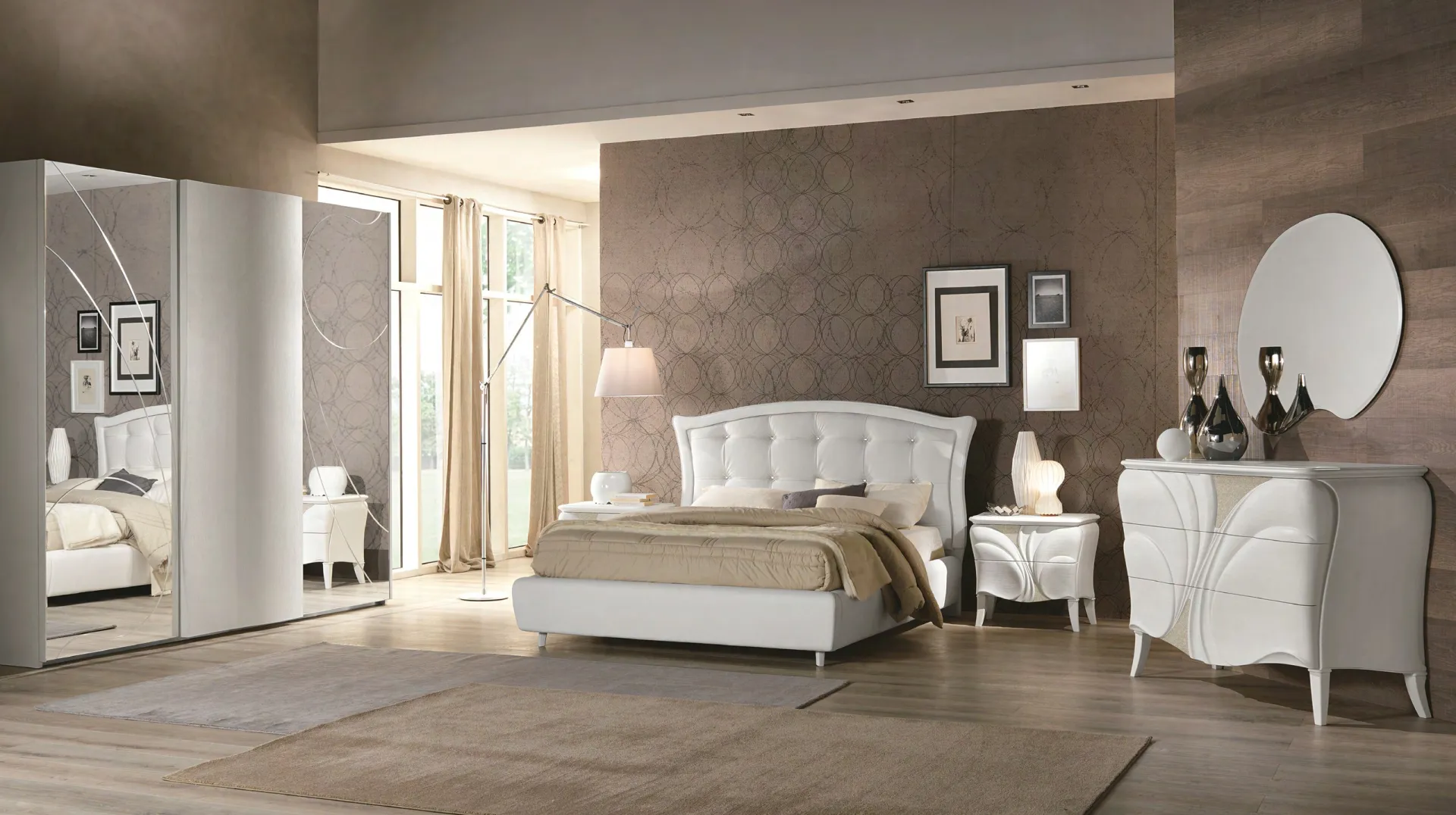 Camera Fiocco Euro Design composizione 73 con letto Vittoria e armadio Pacifico