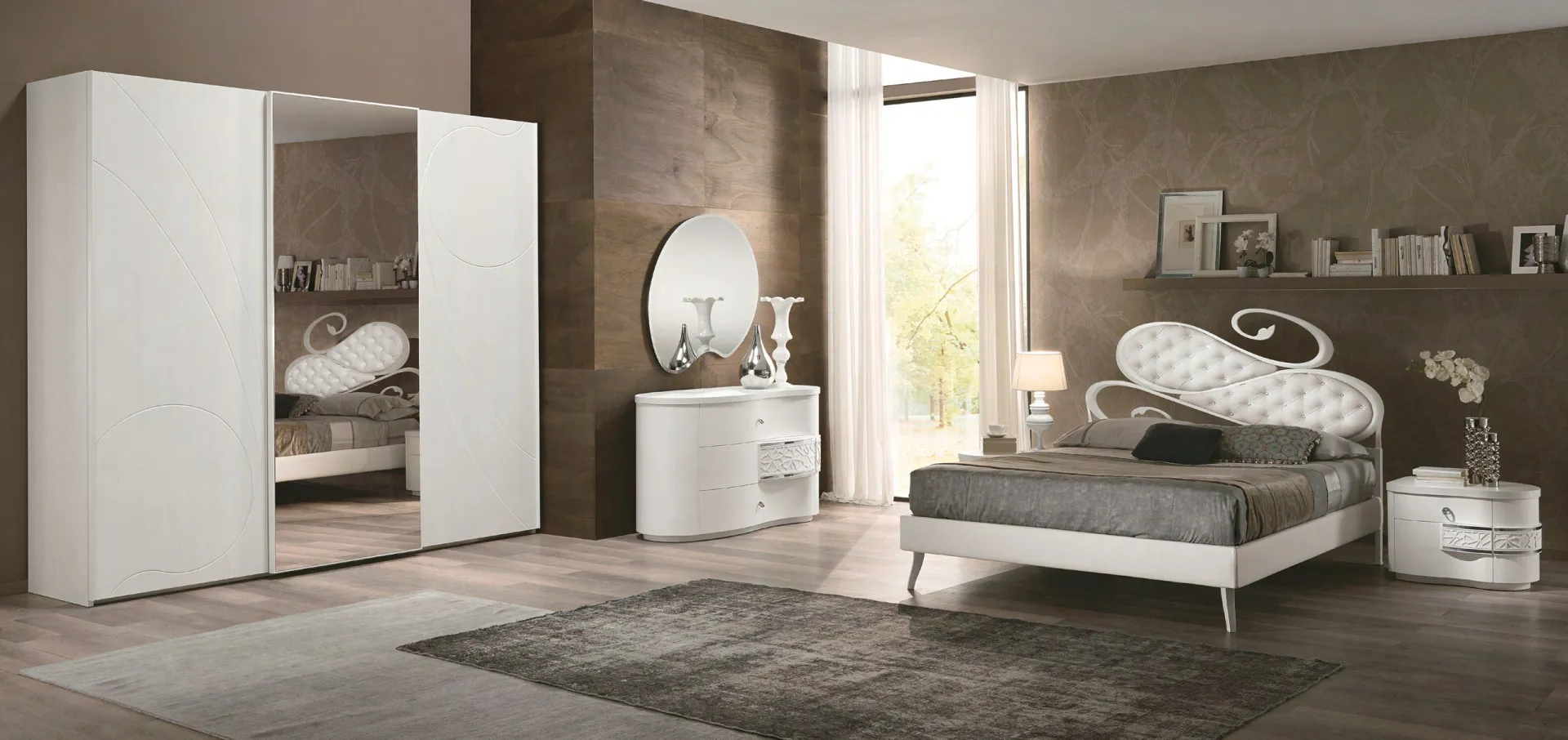 Camera da letto Nuvola Euro Design composizione 74 con letto Giorgia