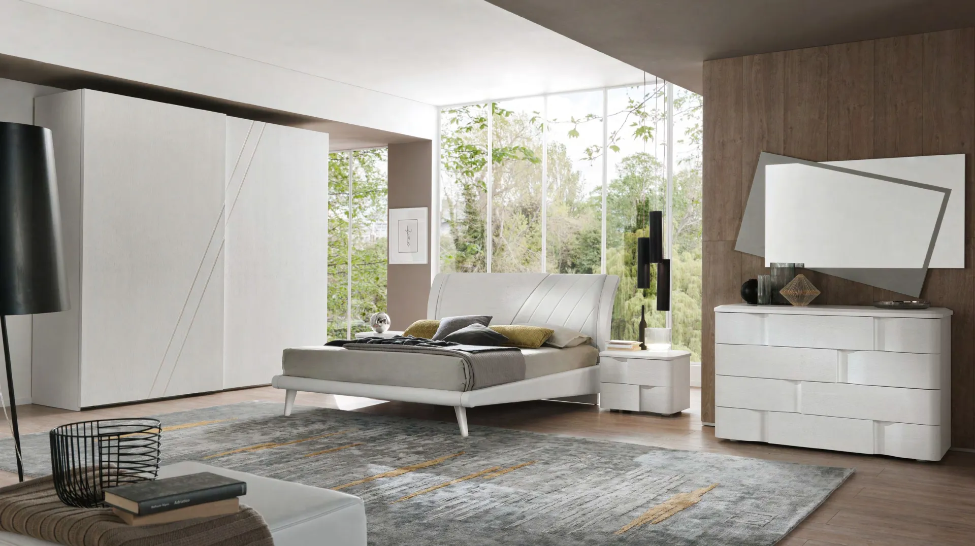 Camera Levante Euro Design composizione 111 con letto Orizzonte curvo