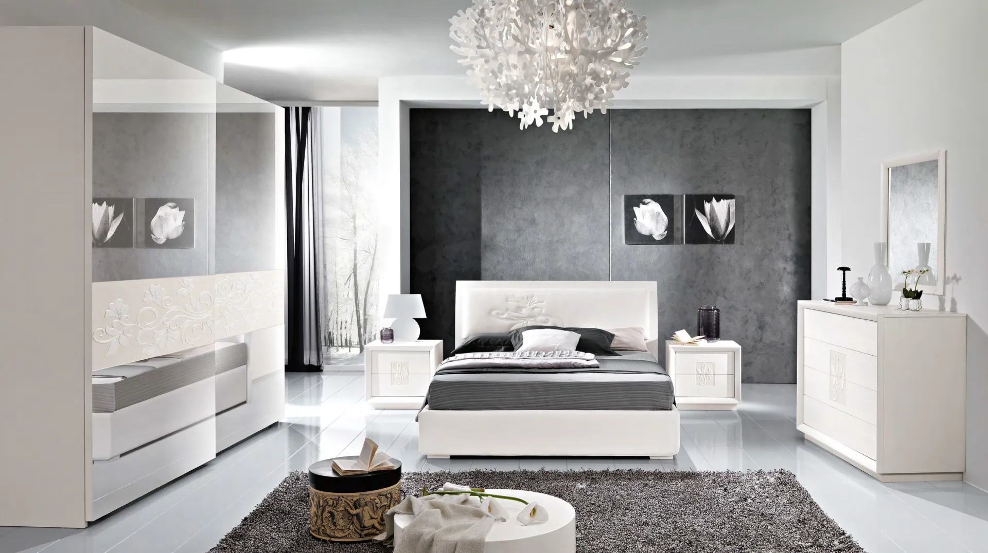 Camera da letto Artemide Euro Design composizione 44 con armadio a specchi