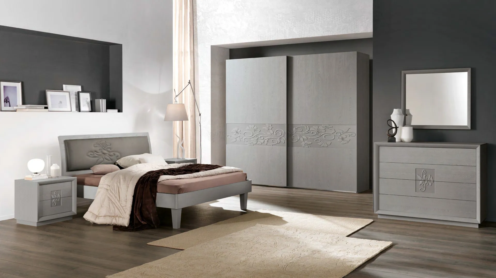 Camera Artemide Euro Design composizione 83 in frassino grey