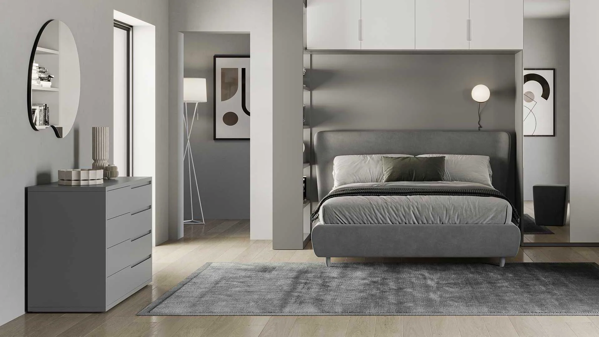 Comò e comodini Wind Euro Design con maniglia a gola