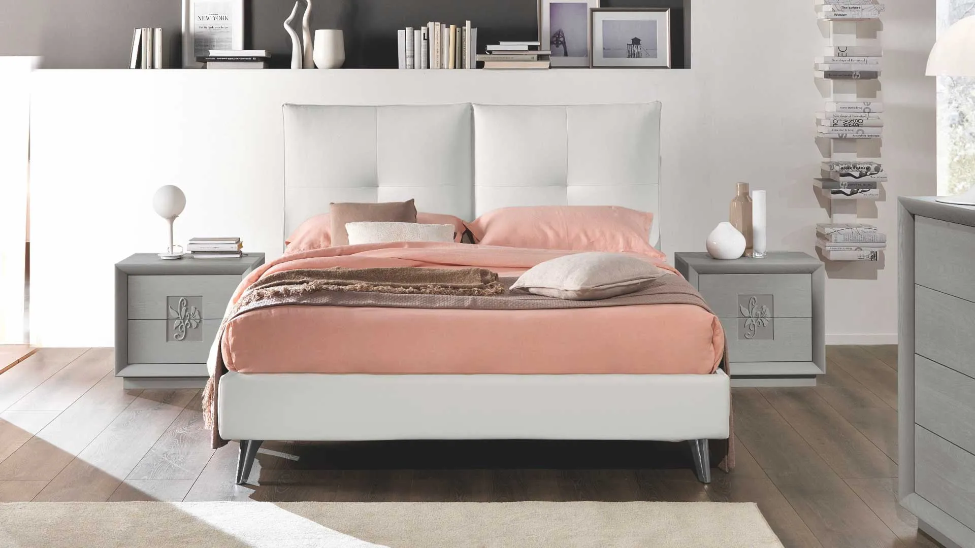 Letto Kira Euro Design in ecopelle tortora