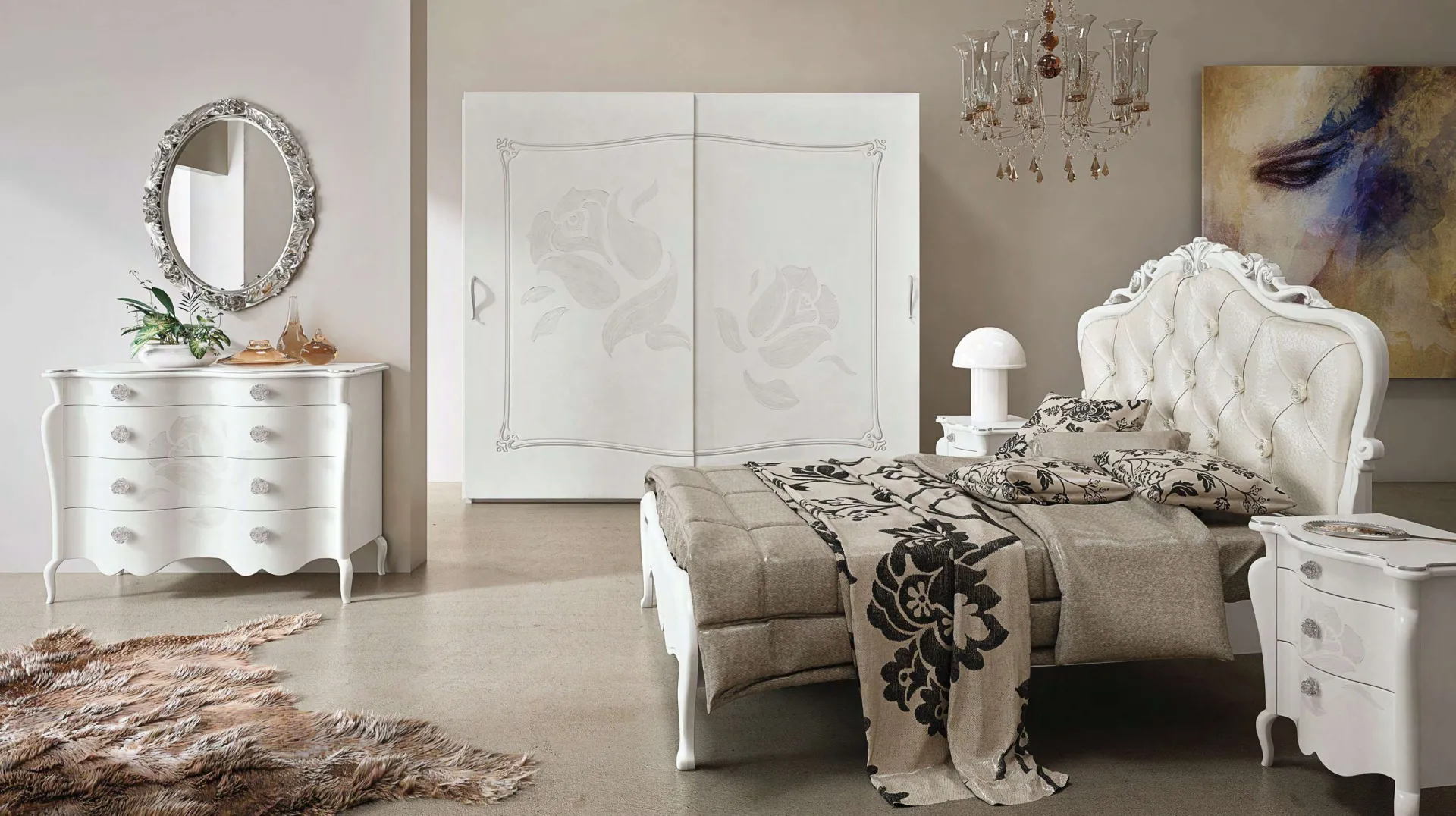 Camera La Nouvelle Vie Euro Design composizione 21 con letto Corinne e armadio Jack