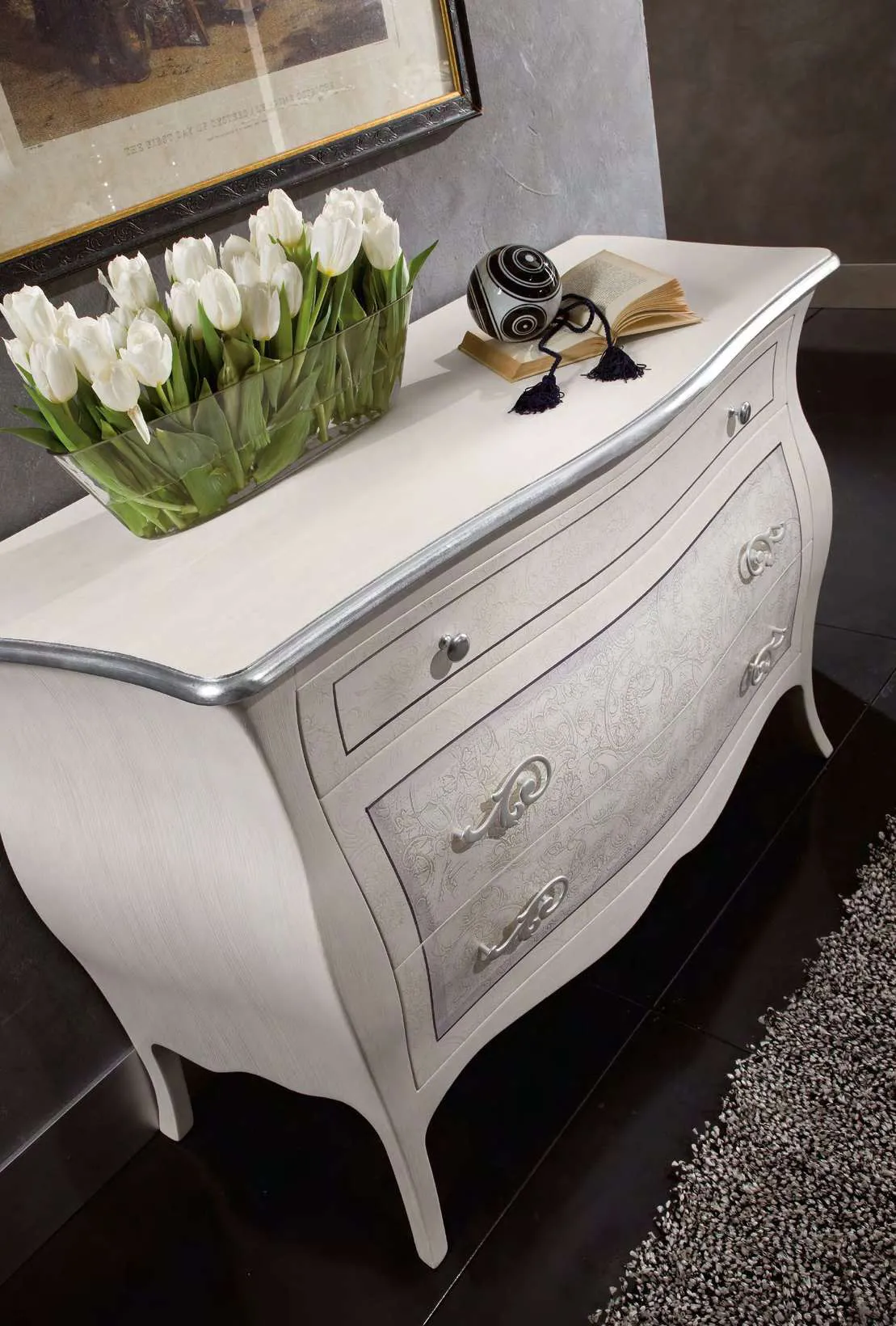 Comò Ariosto Euro Design con frontale damascato