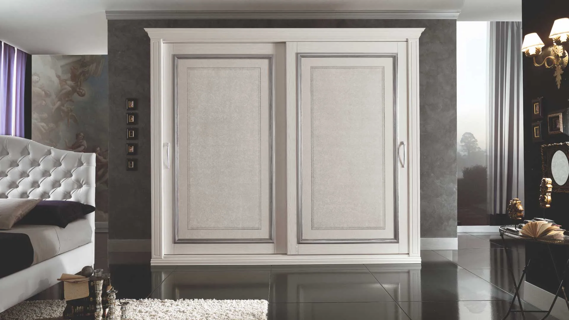 Armadio Veneziano Euro Design a due ante scorrevoli decorate