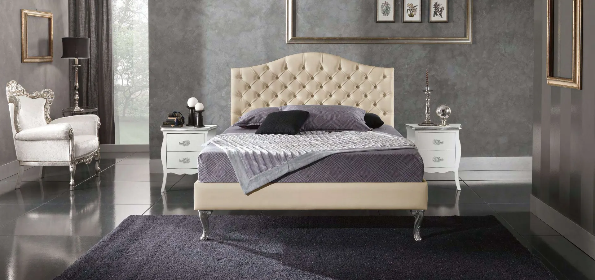 Letto Apollo Euro Design in ecopelle beige