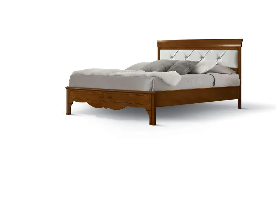 Letto Icon 2.0 Imba in tinta noce con testata imbottita su fondo bianco