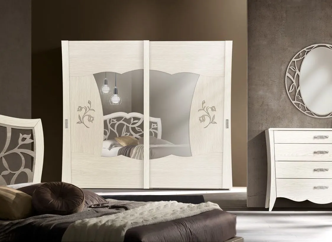 Armadio sagomato Trend Style Imba con decori e specchi centrali