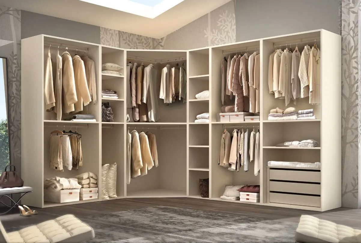 Cabina armadio ad angolo Trend Style Imba aperta con spogliatoio