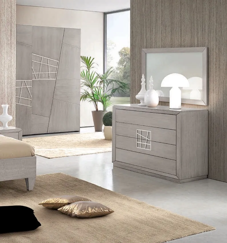 Comò House Project Imba grigio con armadio scorrevole