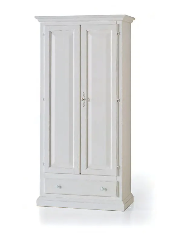 Armadio Marte Imba bianco a due ante con cassetto in basso