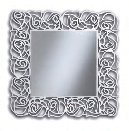 Cornice quadrata Marte Imba a rose traforate in tinta chiara