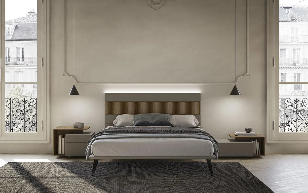 Letto Dreaming 01 MobilGam con boiserie a doghe