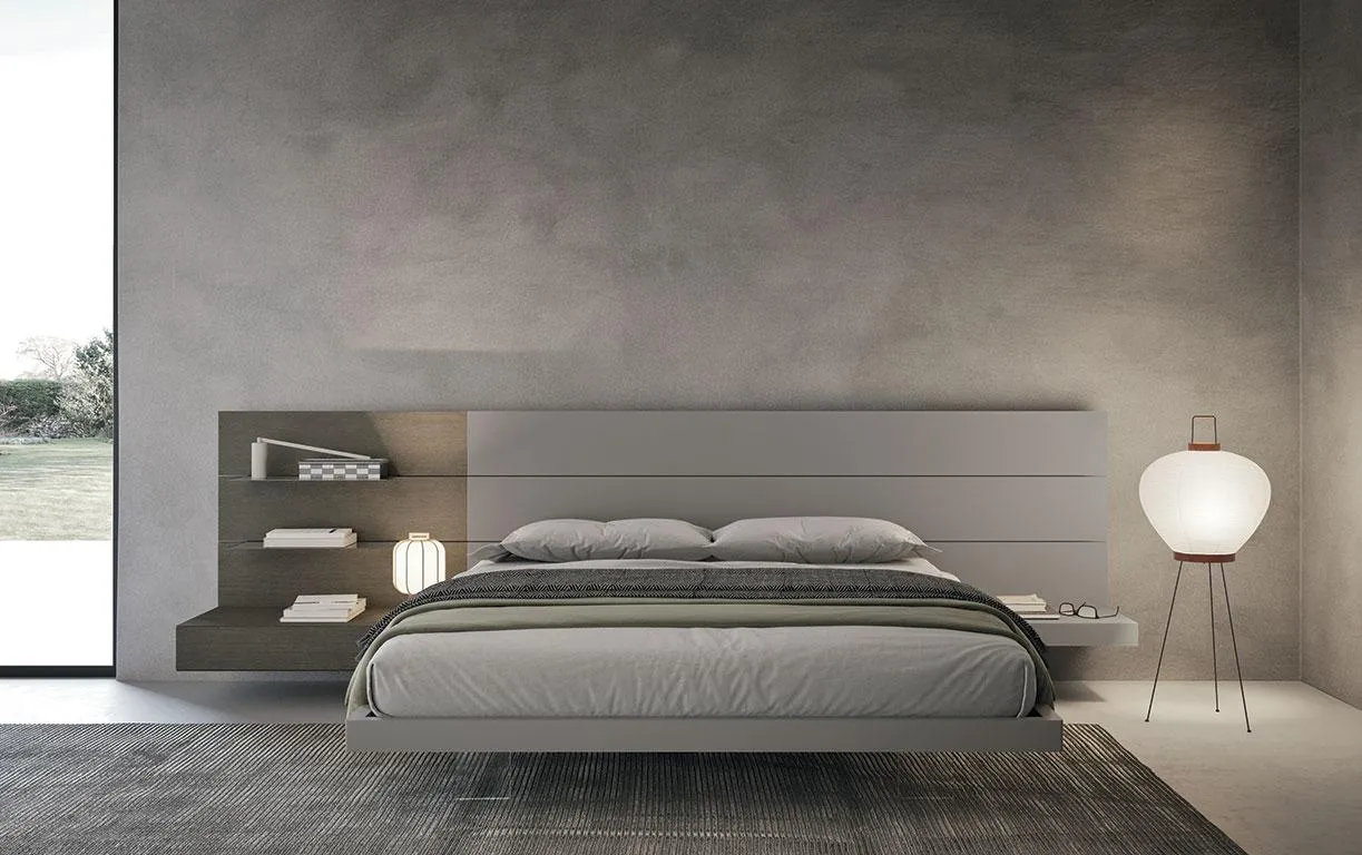 Letto Dreaming 04 MobilGam con coperta grigia