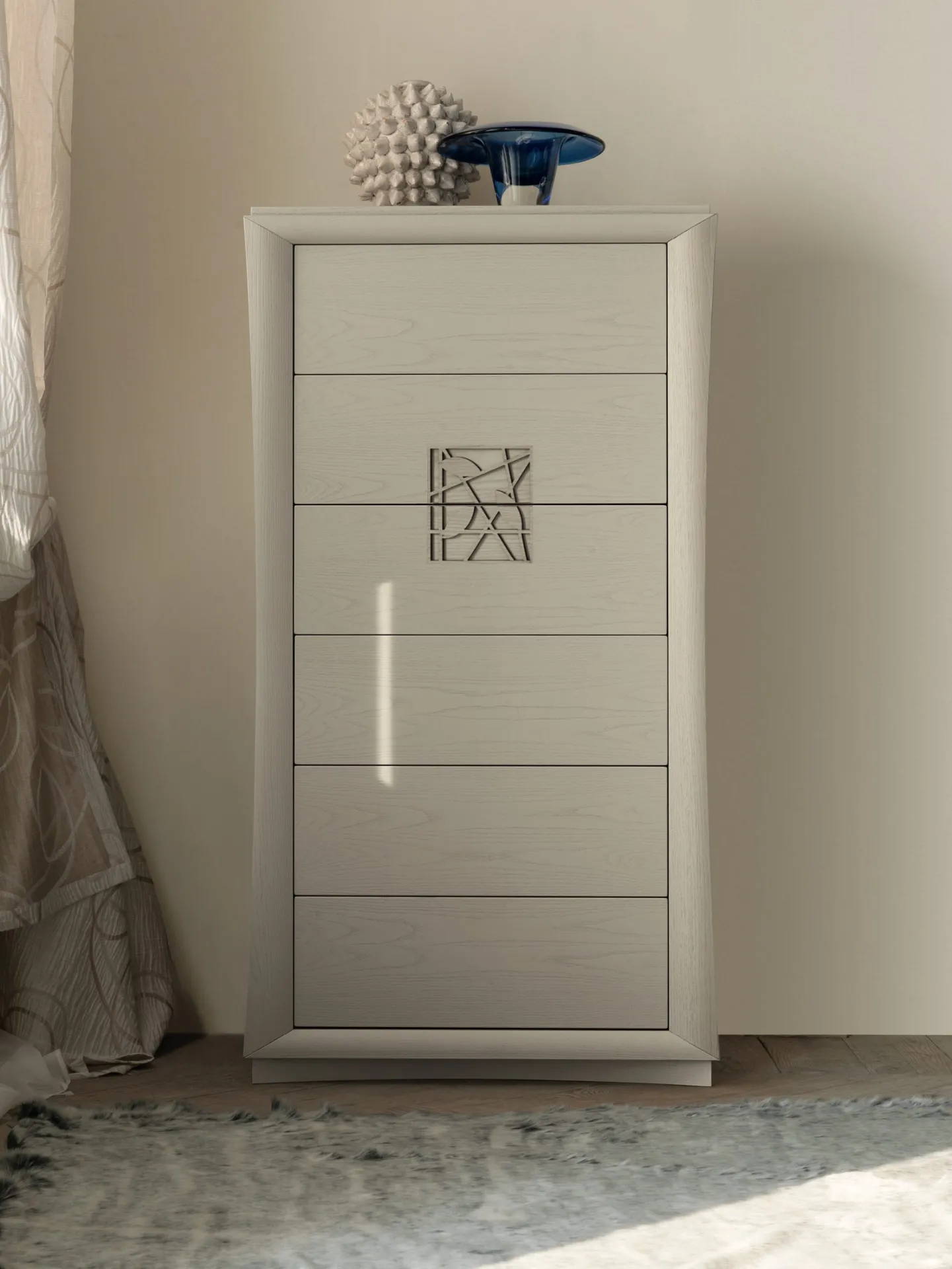 Settimino Decor Modo 10 chiaro a sei cassetti in camera