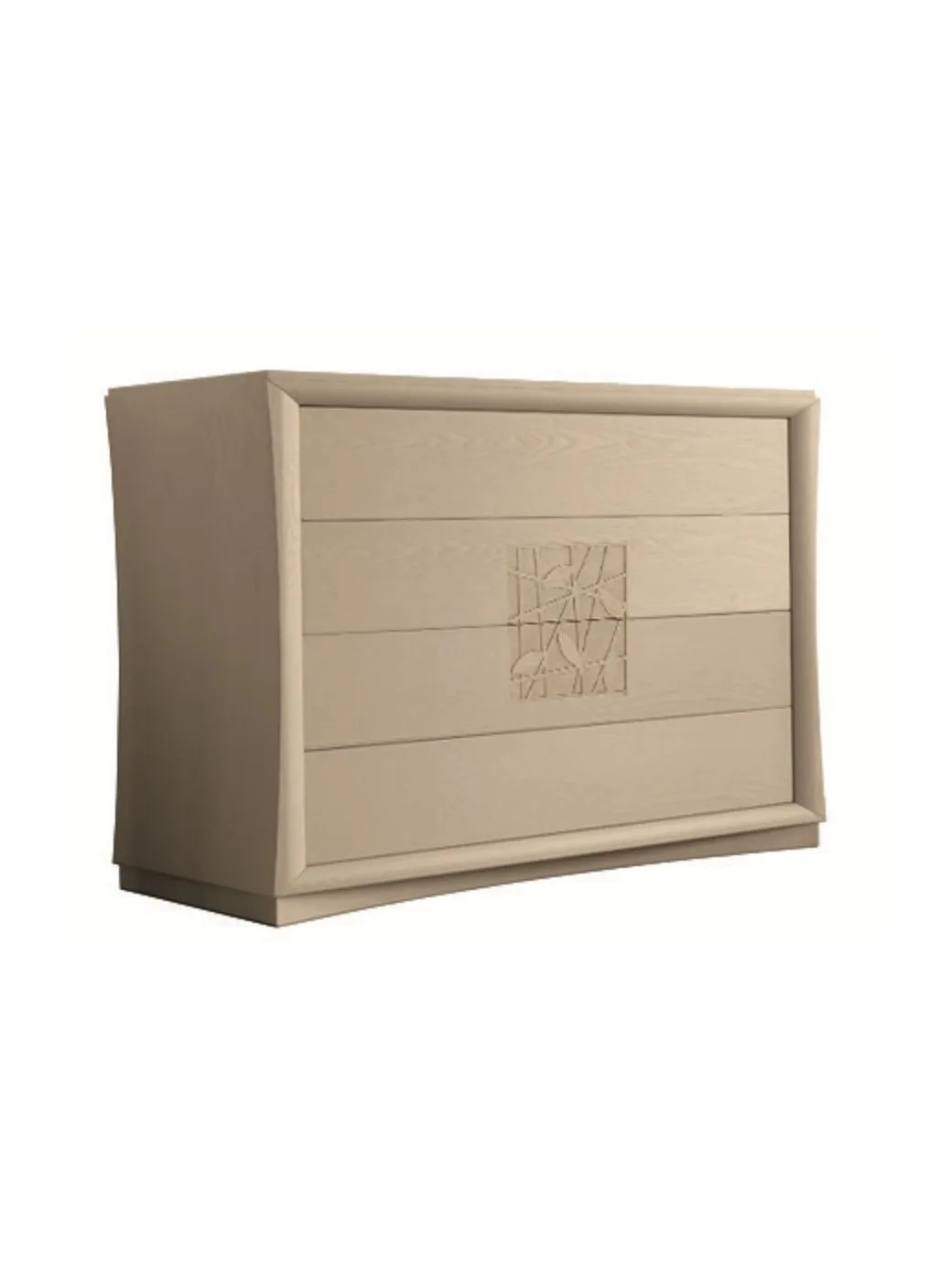 Comò Decor Modo 10 a quattro cassetti su fondo bianco