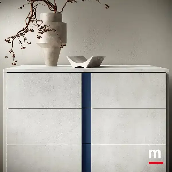 Comò Cube C13 Moretti Compact in nobilitato resina con gola verticale blu