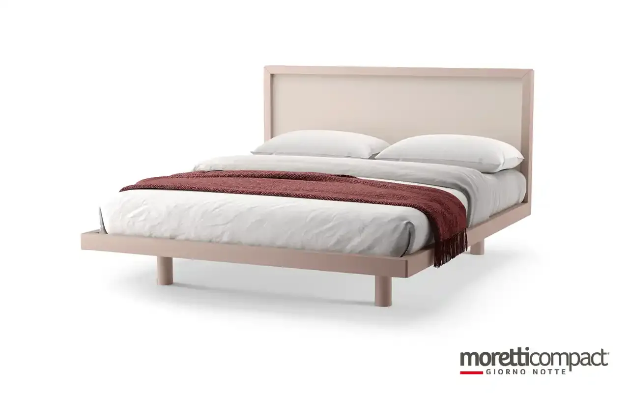 Letto Molding Moretti Compact con cornice rosa e pannello liscio