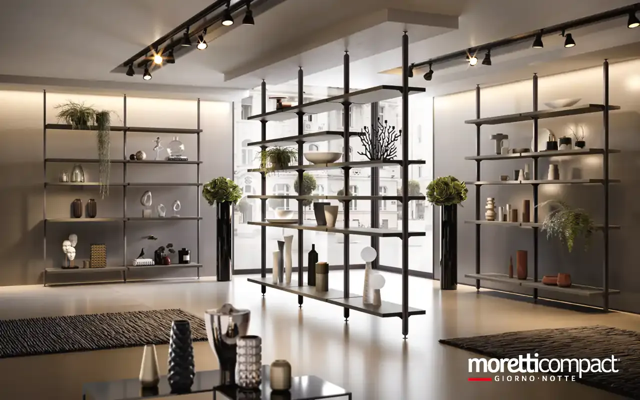 Cabina armadio Omnia V325 Moretti Compact a montanti alti in un open space