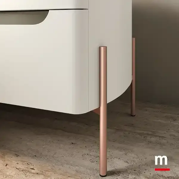 Gamba in alluminio Golden Rose del comodino Ambra A12 Moretti Compact