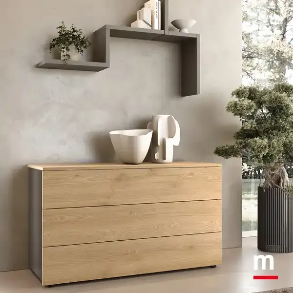 Comò Argo I13 Moretti Compact in rovere sotto la mensola