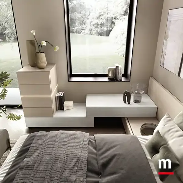 Moduli bassi accanto al letto, camera Modula M20 Moretti Compact