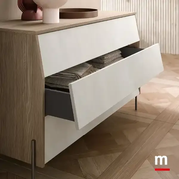 Comò Aurora R12 Moretti Compact con cassetto aperto