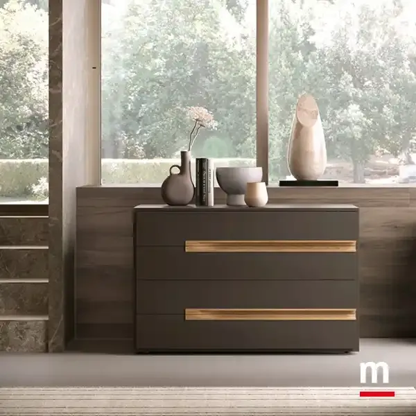 Comò Solano S13 Moretti Compact cacao con maniglie in rovere