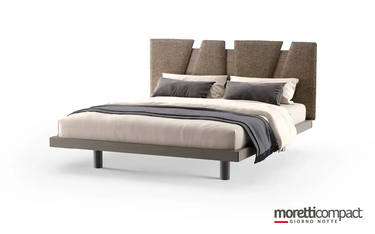 Letto Altair Pad Moretti Compact con pannelli imbottiti in tessuto