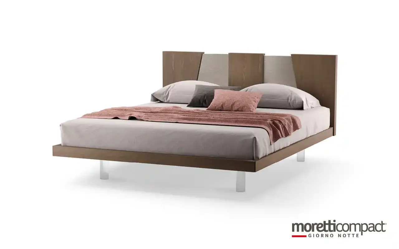 Letto Cliff Moretti Compact con testata in legno e laccato a spessori diversi
