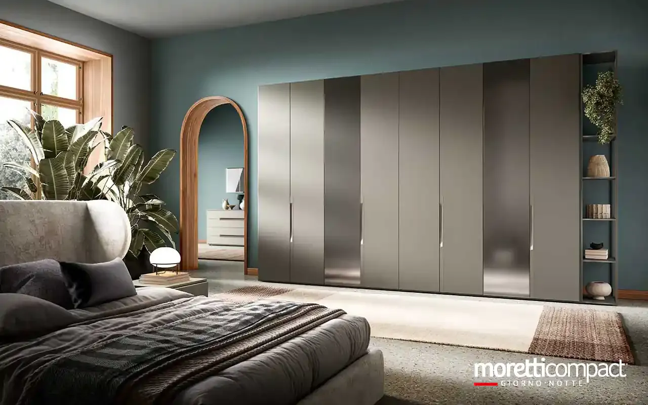 Armadio battente Zenith B357 Moretti Compact a otto ante pietra e zinco