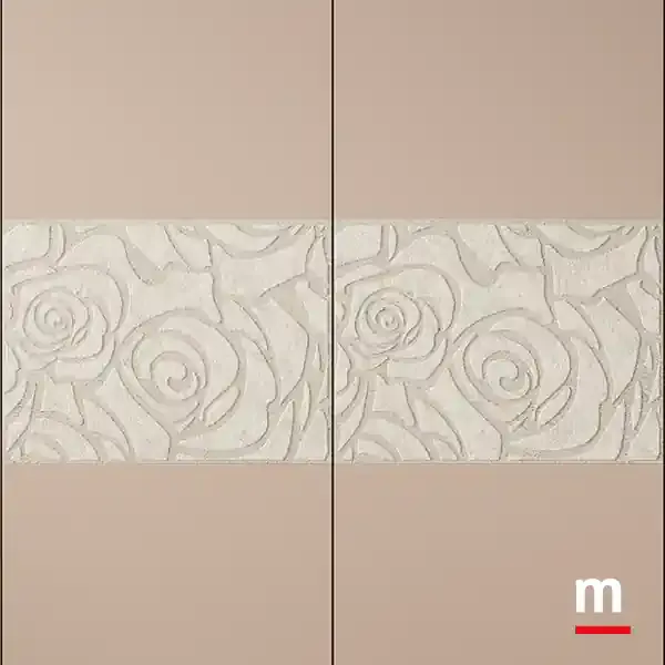 Decoro a rose in malta nebbia, armadio battente Zenith B362 Moretti Compact