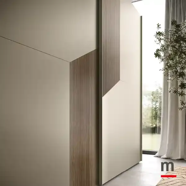 Inserto obliquo in rigatino, armadio Zenith S151 Moretti Compact