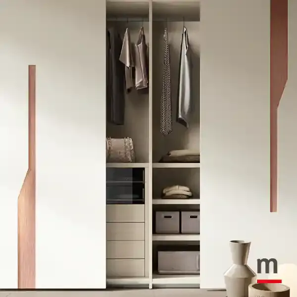 Interno con appendiabiti dell'armadio scorrevole Zenith S158 Moretti Compact