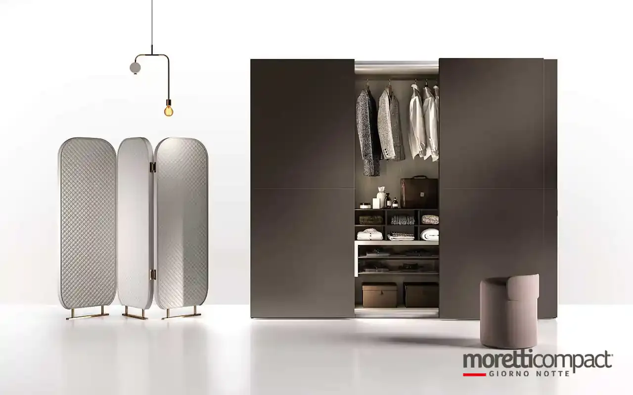 Armadio scorrevole Zenith S166 Moretti Compact cacao aperto