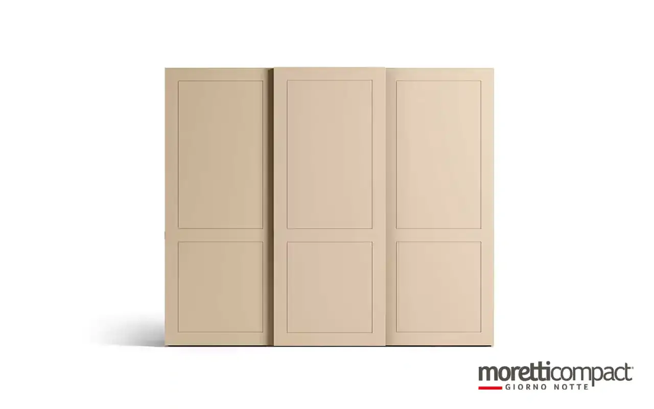 Armadio scorrevole Zenith S179 Moretti Compact nocciola con ante a doppio riquadro
