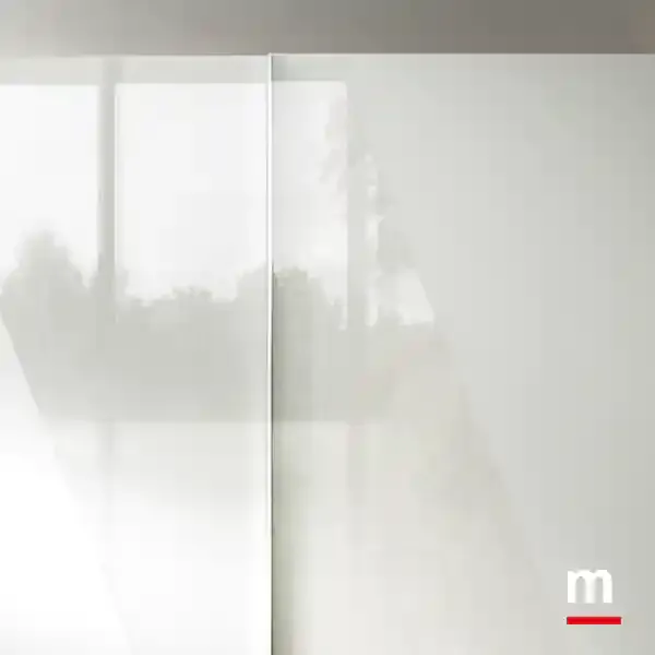 Armadio scorrevole Zenith S185 Moretti Compact ante in laccato e vetro bianco