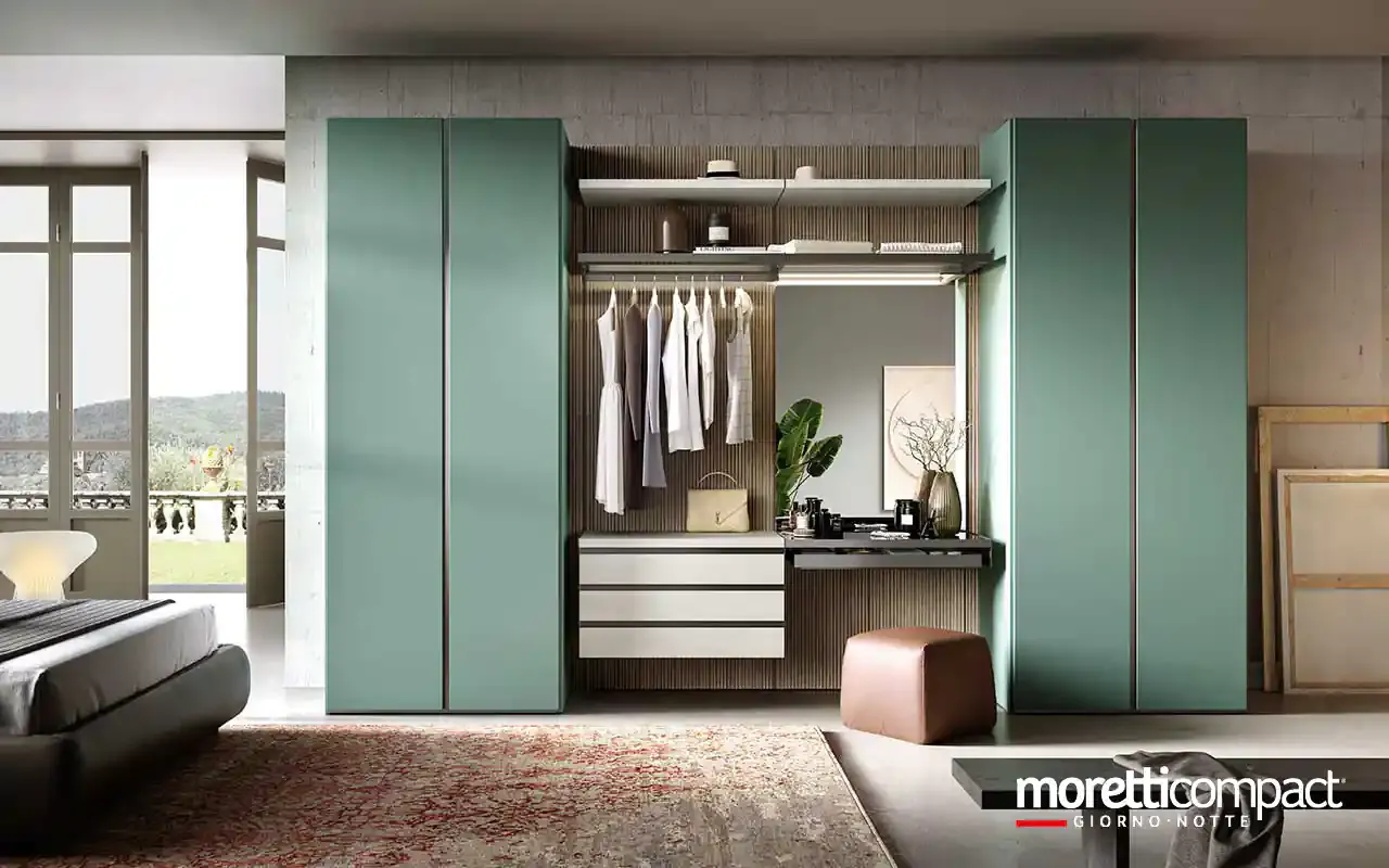Armadio utility Zenith U457 Moretti Compact salvia con modulo toeletta centrale