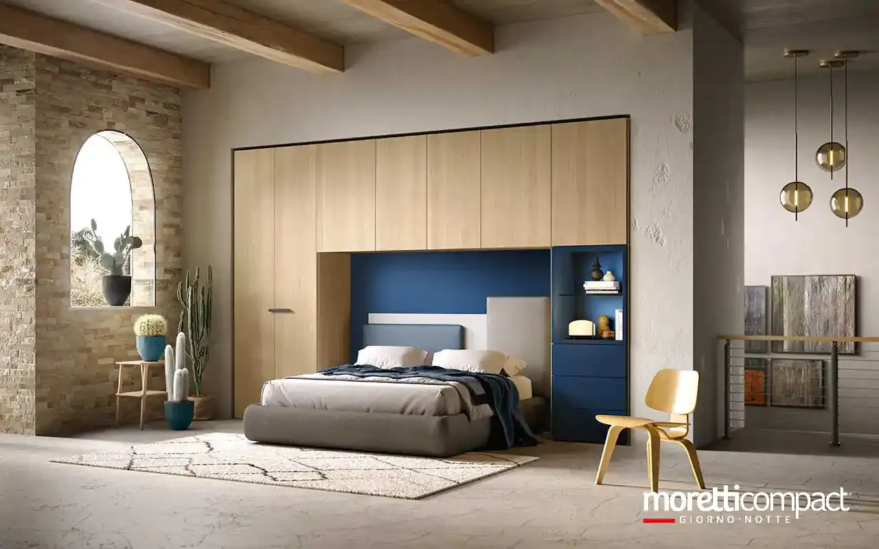 Armadio utility Zenith U462 Moretti Compact a ponte sopra il letto
